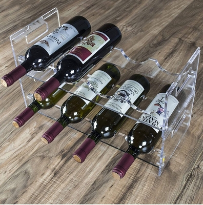 Soporte de exhibición de encargo del vino del acrílico de la encimera de LANGYI para Supermaket